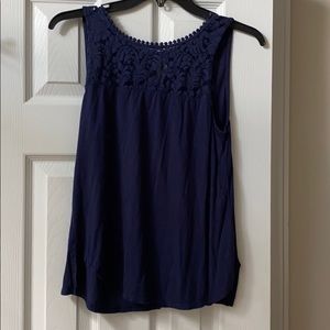 Simple and Cute Navy Blue Tank Top